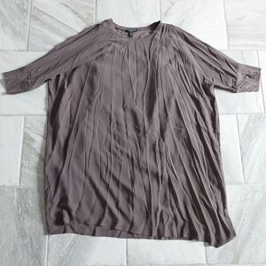Eileen Fisher Taupe Tunic Top 3x